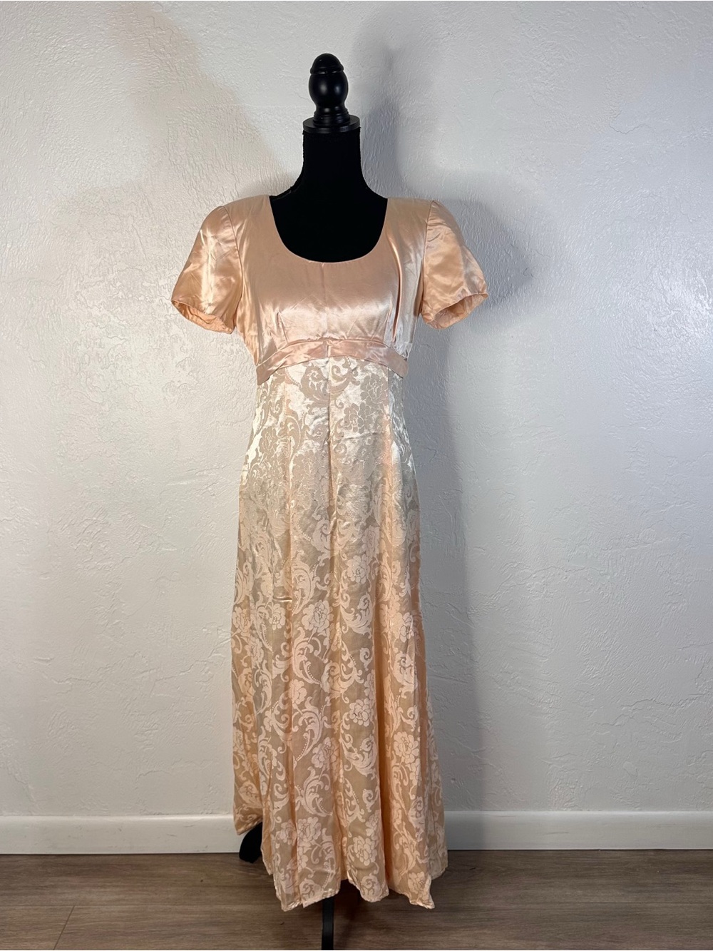 Vintage Niki Originals pink regency style dress